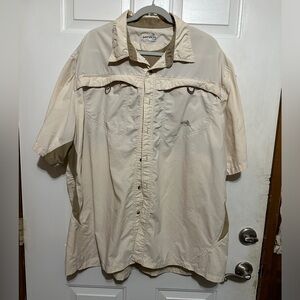 Natural Gear Shirt Mens 3XL Fishing‎ Camp Mesh Vented Caped Fly Angler Adult*